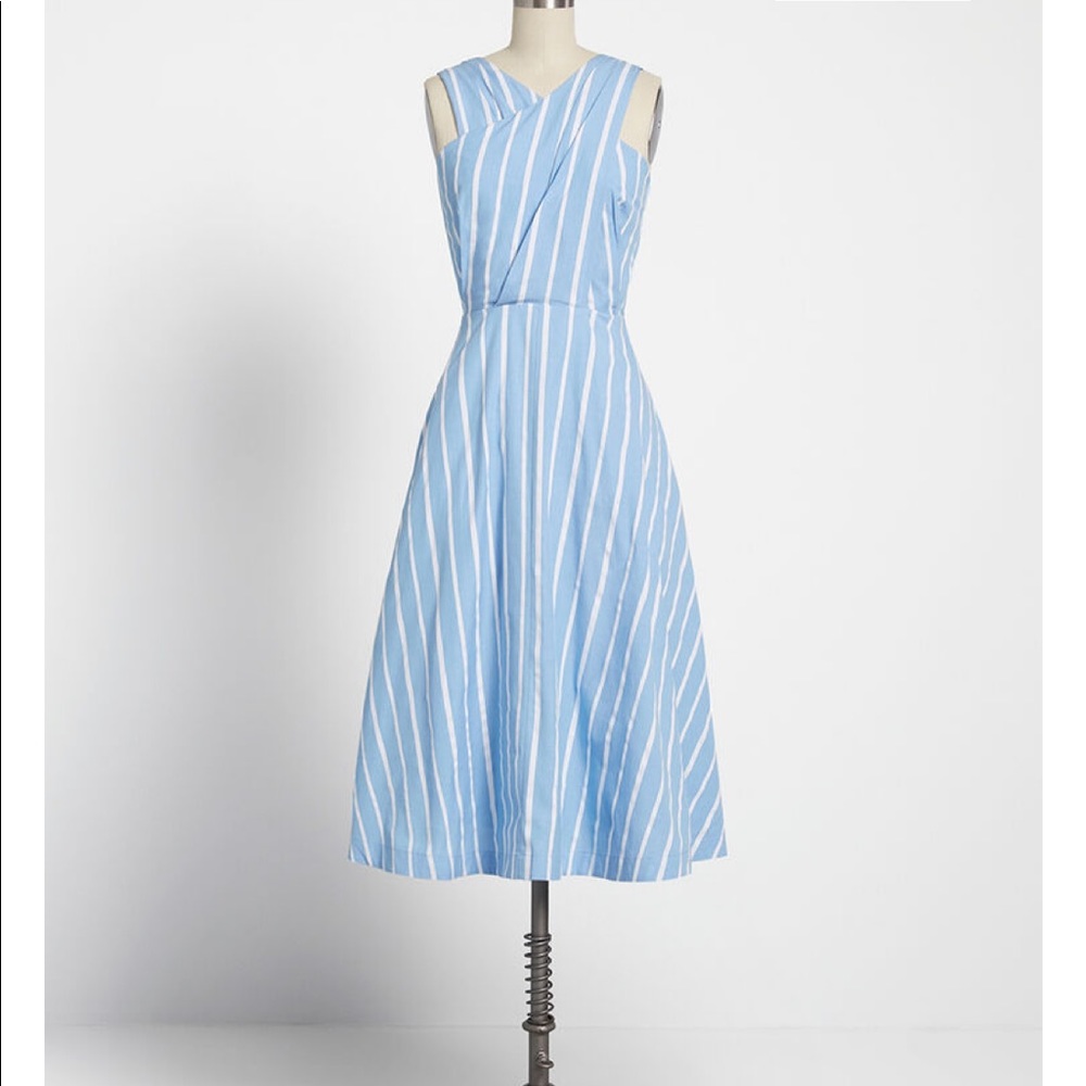 Blue Stripe Midi Dress